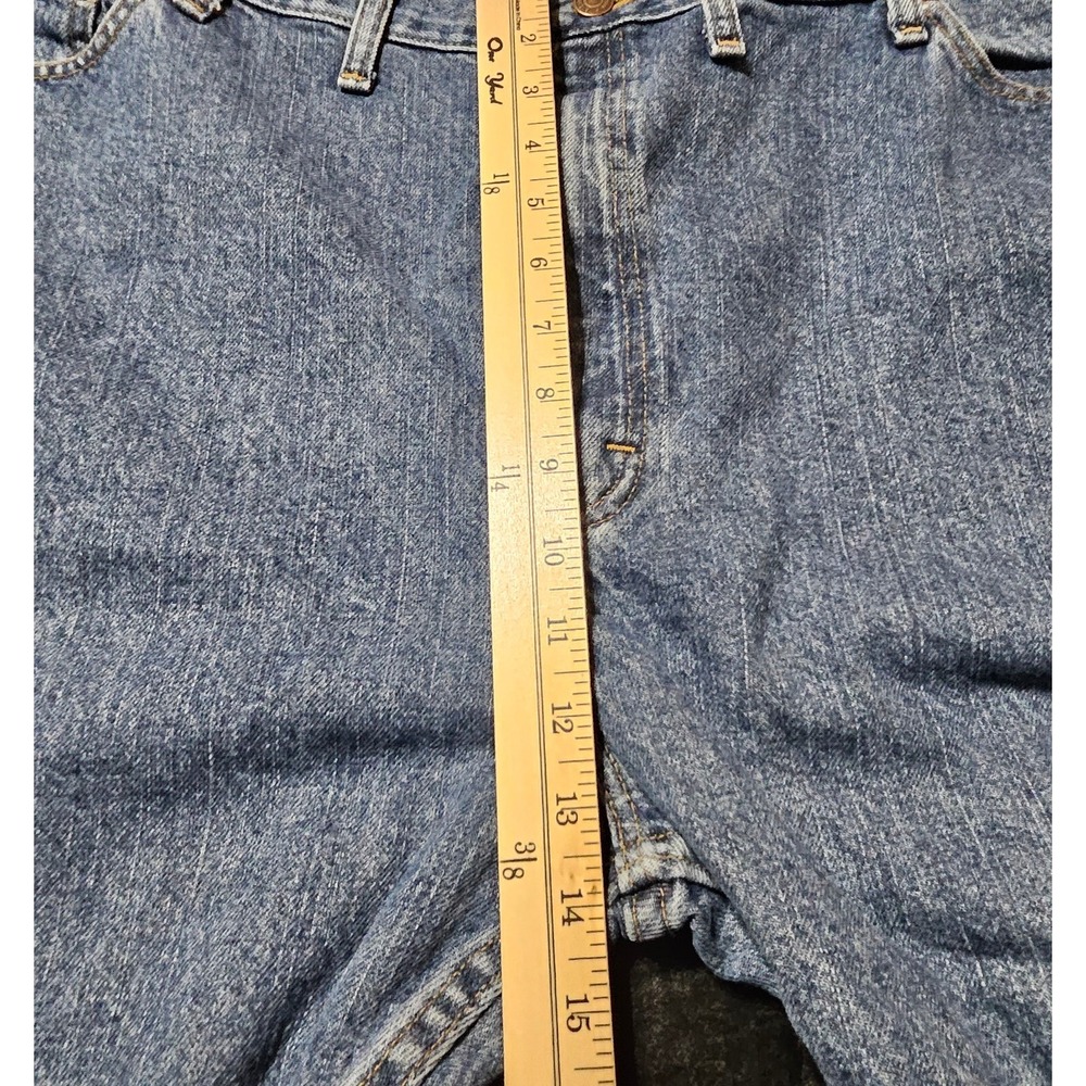 Wrangler Straight Leg Suspender Denim Jeans Flat Front High Rise Men's 48 x 30 - Picture 9 of 12